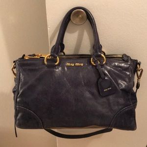 Miu Miu Vitello Shine Double Zip Tote